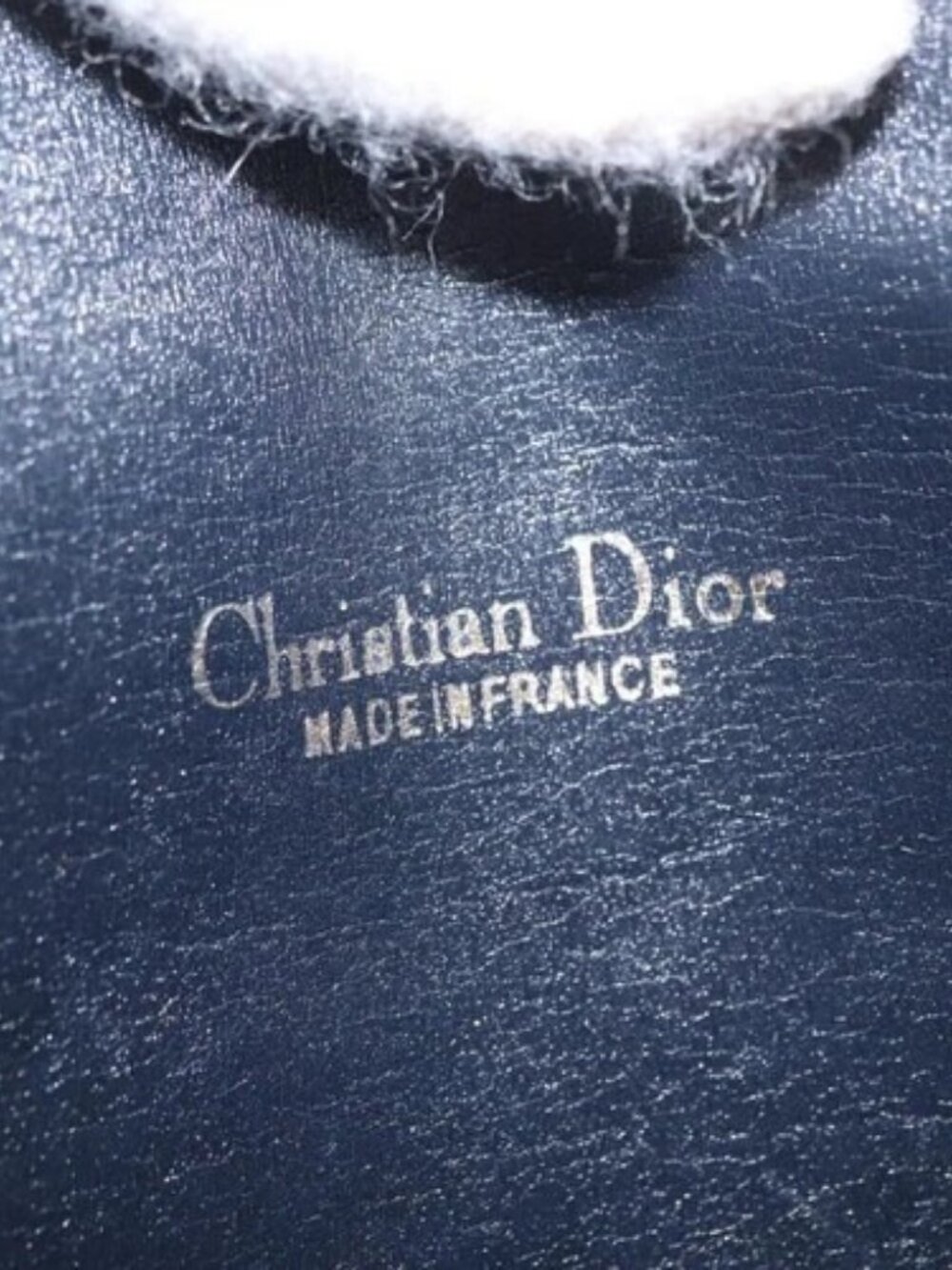 Christian Dior Trotter Canvas Shoulder Bag Navy Gold Auth BA10087 - Picture 11 of 16